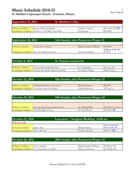 2014-15 St. Matthew's Music Schedule - Working Schedule - Year A into B - Choir Version - 081014